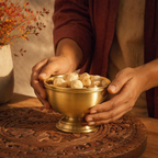 Mould-Cast Pure Brass Serving Bowl, The Brass Atelier. Handmade in India by House of Taraasha.