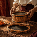 Kashmir Willow Storage Box & Serving Tray, The Brass Atelier. Handmade in India by House of Taraasha.