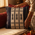 Naga Tribal Backstrap-Loom Monochrome Spear Cushion Cover, The Living Room. Handmade in India by House of Taraasha.