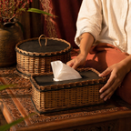 Kashmir Willow Storage Box & Tissue Box, The Wicker House. Handmade in India by House of Taraasha.