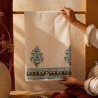 Block-Printed Waffle Hand-Printed Cotton Bath Towel, The Linen Room. Handmade in India by House of Taraasha.