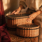 Kashmiri Willow Wicker Storage & Roti Box, The Wicker House. Handmade in India by House of Taraasha.