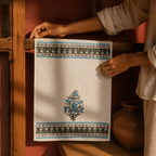 Block-Printed Waffle Hand-Printed Cotton Hand Towel, The Linen Room. Handmade in India by House of Taraasha.