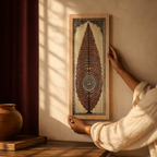 Pattachitra Tree of Life National Award Artist, Tussar Silk, The Art Wall. Handmade in India by House of Taraasha.