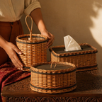 Kashmir Willow Storage Box, Tissue Box & Cutlery Caddy, The Wicker House. Handmade in India by House of Taraasha.