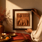 Harappan Elephant Seal Terracotta Wall Replica, The Art Wall. Handmade in India by House of Taraasha.