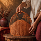 Keani Keam Kashmiri Willow Wicker Basket, The Wicker House. Handmade in India by House of Taraasha.