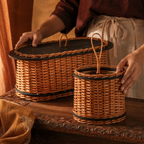 Kashmir Willow Bread Box & Cutlery Caddy, The Wicker House. Handmade in India by House of Taraasha.