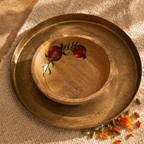 Rajasthan Hand-Painted Anar Mango Wood Salad Bowl, The Brass Atelier. Handmade in India by House of Taraasha.