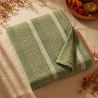 Sanganer Hand Block-Printed Cotton Bedsheet, Fern & Ivory, The Linen Room. Handmade in India by House of Taraasha.