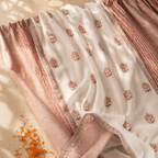 Royal Courtyards Dusty Pink & Off-White Woven-Sheer Set of Three, The Draped Window. Handmade in India by House of Taraasha.
