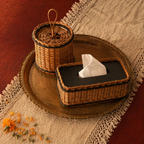 Kashmir Willow Tissue Box & Cutlery Caddy, The Wicker House. Handmade in India by House of Taraasha.