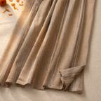 Handwoven Stripe Beige and Blue Cotton Curtain, The Draped Window. Handmade in India by House of Taraasha.