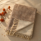 Earthy Brown Handwoven Cotton Bed Cover, The Linen Room. Handmade in India by House of Taraasha.