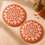 Brick Lippan Mud & Mirror Wall Discs, The Art Wall. Handmade in India by House of Taraasha.