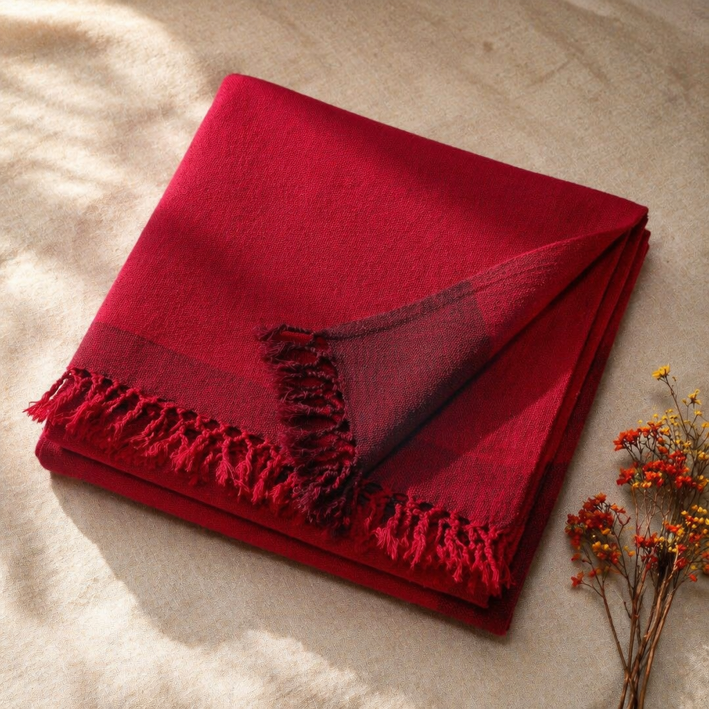 Berry Tones Handwoven Cotton Bed Cover, The Linen Room. Handmade in India by House of Taraasha.