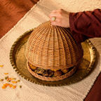 Kashmir Willow Cloche Serving Platter with Lid, The Wicker House. Handmade in India by House of Taraasha.
