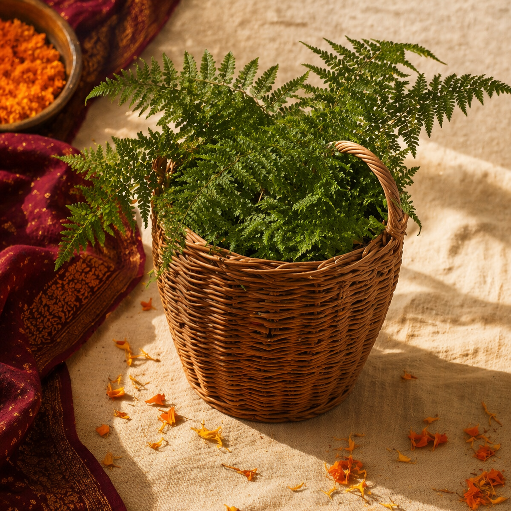 Willow Wicker Indoor Planter Kashmir Valley, The Art Wall. Handmade in India by House of Taraasha.