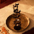 Bastar Wrought Iron Spiral Tealight Holder, Still Light. Handmade in India by House of Taraasha.
