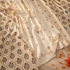 Royal Courtyards Rust & Maroon Printed-Sheer Set of Four, The Draped Window. Handmade in India by House of Taraasha.