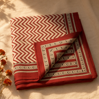 Maroon & Black Bagru Chevron Bedsheet, The Linen Room. Handmade in India by House of Taraasha.