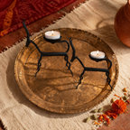 Iron Deer Bastar Lohshilp Wrought Iron Tea Lights, Still Light. Handmade in India by House of Taraasha.