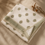 Ornate Trees Reversible Block-Printed Quilt, The Linen Room. Handmade in India by House of Taraasha.