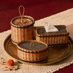 Kashmir Willow Storage Box, Tissue Box & Cutlery Caddy, The Wicker House. Handmade in India by House of Taraasha.