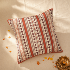 Maroon & Black Hand Block-Printed Cotton Cushion Cover, The Living Room. Handmade in India by House of Taraasha.