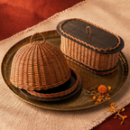 Kashmiri Willow Wicker Cloche & Bread Box, The Wicker House. Handmade in India by House of Taraasha.