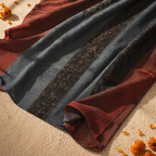 Chintz Navy Blue Hand-Printed Cotton Door Curtain, The Draped Window. Handmade in India by House of Taraasha.