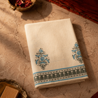 Block-Printed Waffle Hand-Printed Cotton Bath Towel, The Linen Room. Handmade in India by House of Taraasha.