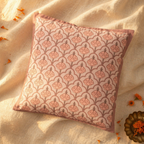 Royal Courtyards Dusty Pink Jaali & Floral Cushion Set, The Living Room. Handmade in India by House of Taraasha.