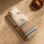 Marigold Hand Block-Printed Waffle Cotton Towel Set, The Linen Room. Handmade in India by House of Taraasha.
