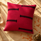 Naga Tribal Backstrap-Loom Black & Red Cushion Cover, The Living Room. Handmade in India by House of Taraasha.