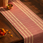 Madur Grass Woven Runner Blush Pink and Beige, The Gathered Table. Handmade in India by House of Taraasha.