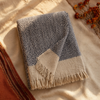 Chevron Blue Handwoven Pure Cotton Throw, The Linen Room. Handmade in India by House of Taraasha.