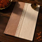 Taupe & Off-White Crochet Cotton Table Runner, The Gathered Table. Handmade in India by House of Taraasha.