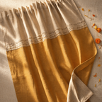 Reversible Mustard and Off-White Door Curtain, The Draped Window. Handmade in India by House of Taraasha.