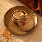 Rajasthan Hand-Painted Anar Mango Wood Roti Box, The Wood Table. Handmade in India by House of Taraasha.