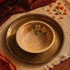 Rajasthan Hand-Painted Sheesham Wood Serving Bowl, The Brass Atelier. Handmade in India by House of Taraasha.