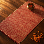 Madur Maroon Handwoven Grass Table Runner, The Gathered Table. Handmade in India by House of Taraasha.