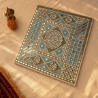Ocean Blue Lippan Wall Hanging Kutch Mirror Work, The Art Wall. Handmade in India by House of Taraasha.