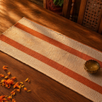 Madur Rust Handwoven Grass Table Runner, The Gathered Table. Handmade in India by House of Taraasha.