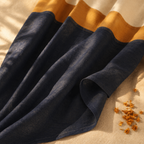 Reversible Navy Cotton Curtain and Cushion Room Set, The Draped Window. Handmade in India by House of Taraasha.