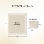 Double Bed sheet set with 2 Pillow Covers in Pure Cotton| Hand Printed in a Cypress design in a Pink Colour | Queen Size - 90 by 108 inches