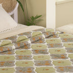 Pure Cotton Quilt in Sage Green | Single and Queen Sizes | Marigold Collection - Sage Green & Mustard / 60 x 90 Inches / Pure Cotton