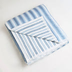 Pure Cotton Quilt or Comforter in Blue leafy Stripes | Versatile as Quilt or AC Blanket | Reversible designs