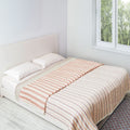 Pure Cotton Quilt or Comforter in Dusty Pink Leafy Stripes | Versatile as Quilt or AC Blanket | Reversible designs